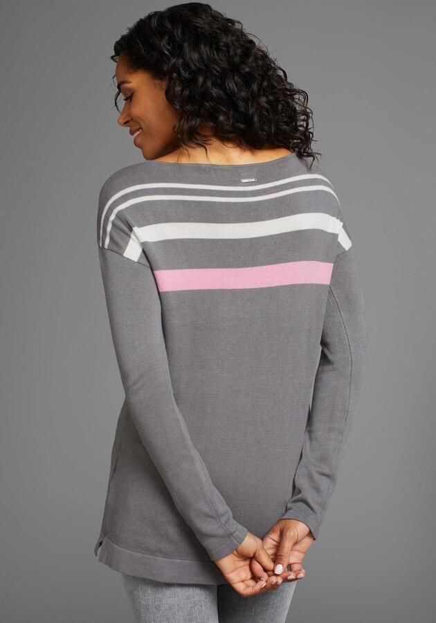 Laura Scott Gebreide trui met een streepdessin en glinstersteentjes - Foto 3