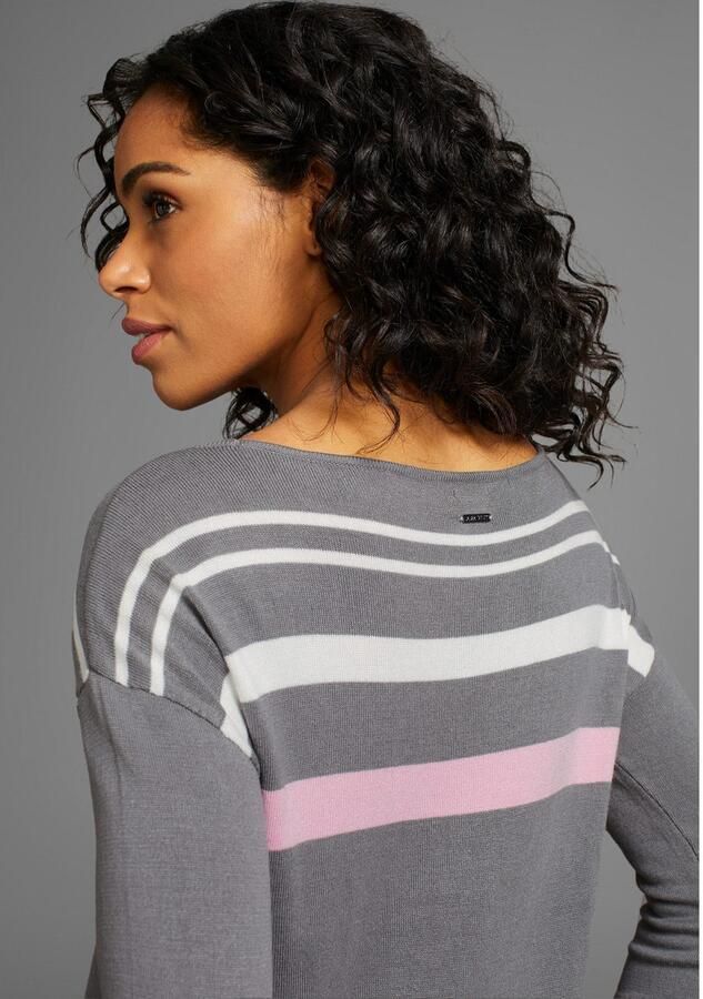 Laura Scott Gebreide trui met een streepdessin en glinstersteentjes - Foto 2