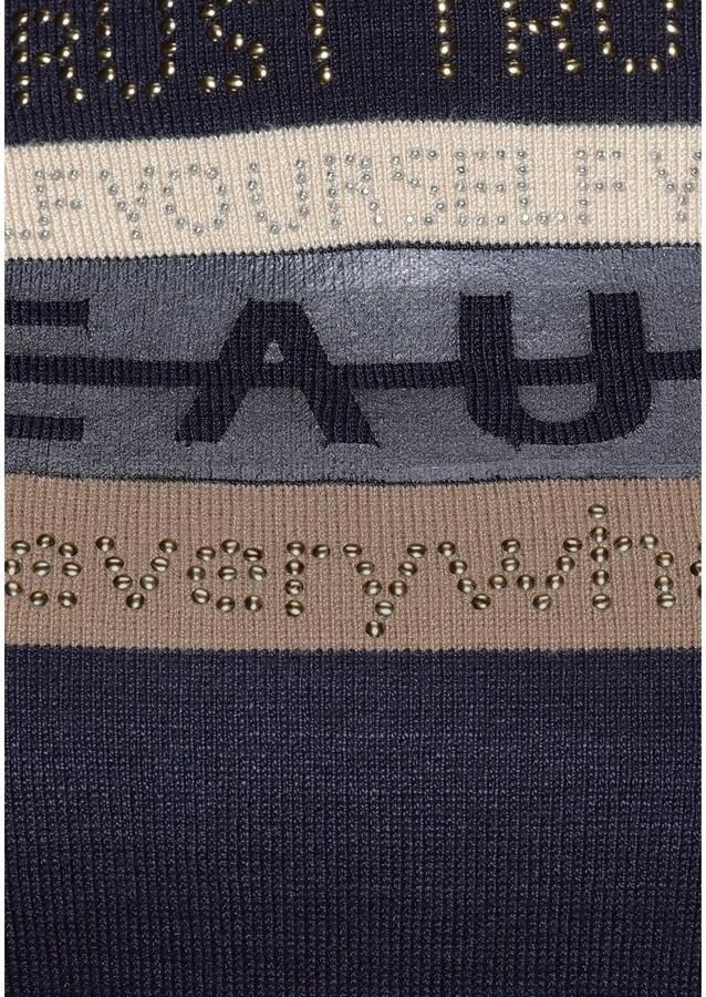 Laura Scott Gebreide trui met een streepdessin en glinstersteentjes - Foto 3