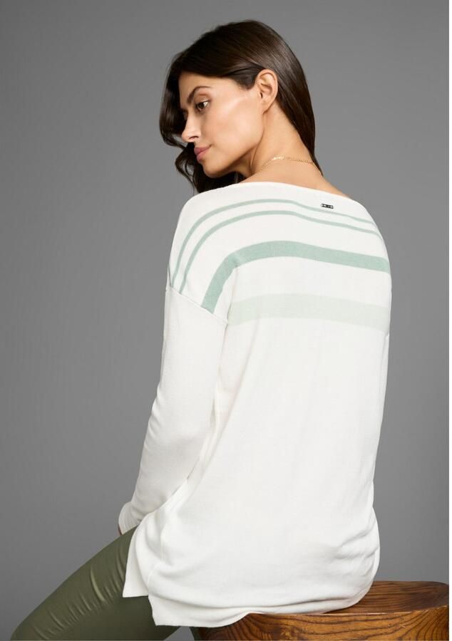 Laura Scott Gebreide trui met een streepdessin en glinstersteentjes - Foto 4