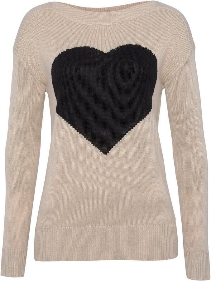 Laura Scott Gebreide trui met hart-breimotief