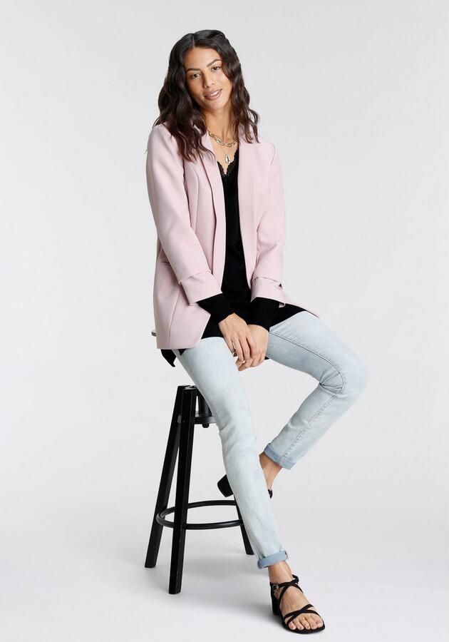 Laura Scott Gebreide trui met kant bezette v-hals - Foto 6