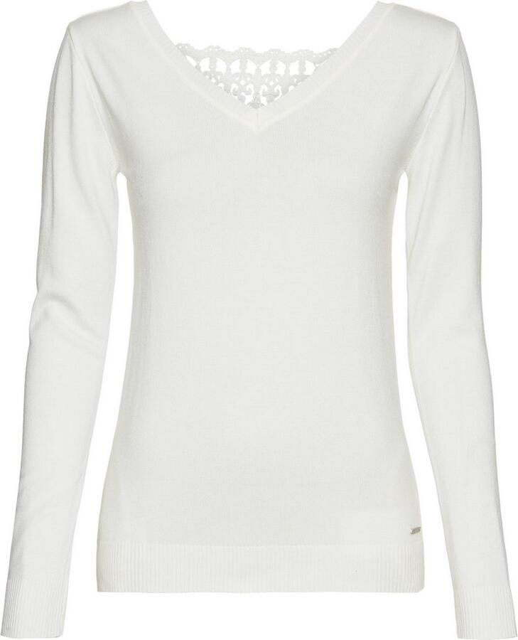 Laura Scott Gebreide trui met kant in de ruguitsnijding