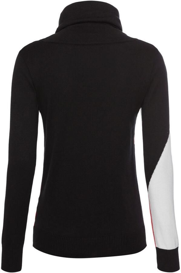 Laura Scott Gebreide trui met rolkraag en colorblock design - Foto 6