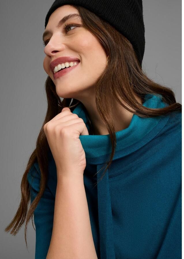 Laura Scott Gebreide trui Overgangstrui in casual vorm met sjaalkraag