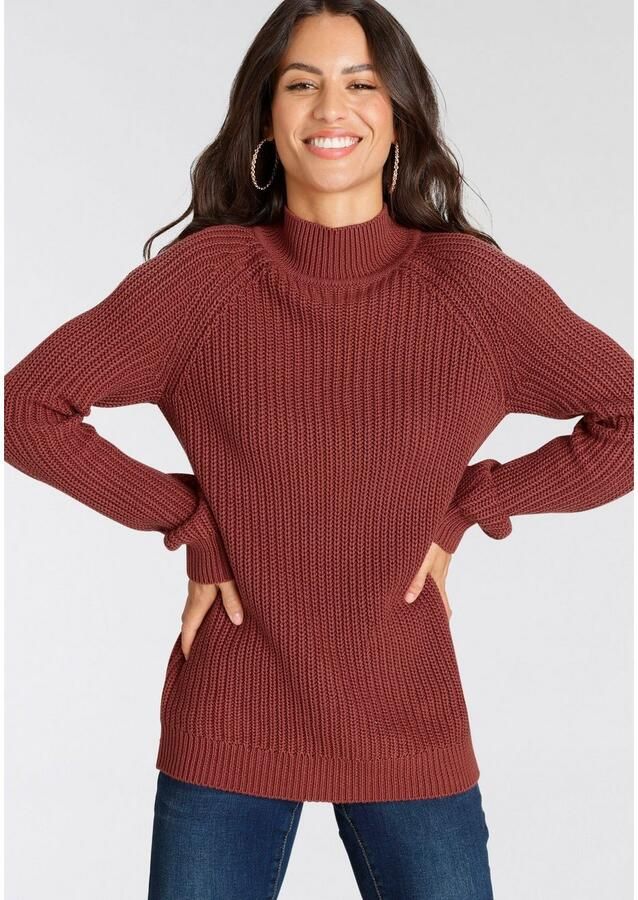 Laura Scott Gebreide trui van grofbreisel met opstaande kraag - Foto 2