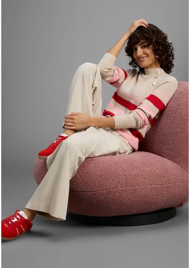 Laura Scott Gebreide trui Winterbreisel met trendy streepdesign en knopen NIEUWE COLLECTIE - Foto 2