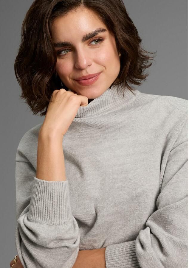 Laura Scott Gebreide trui zacht winterbreisel in basic shape met opstaande kraag - Foto 2