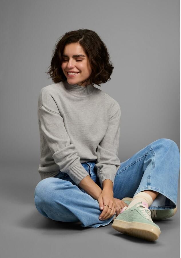 Laura Scott Gebreide trui zacht winterbreisel in basic shape met opstaande kraag - Foto 3