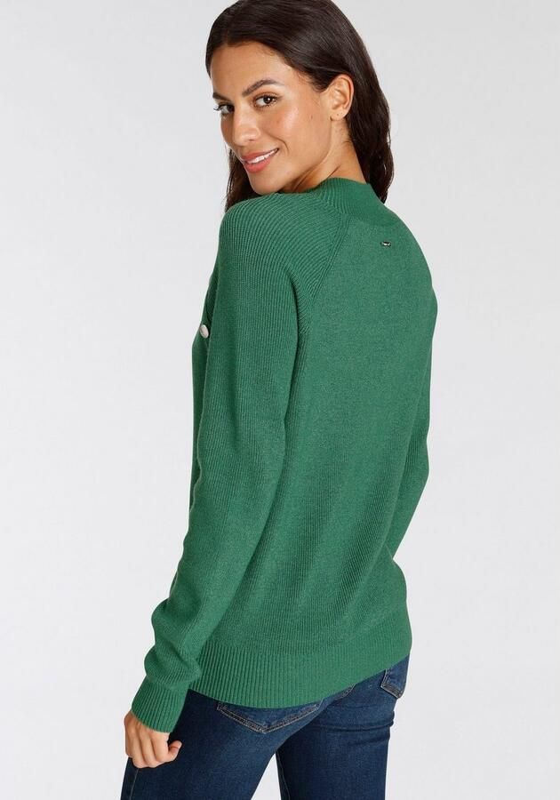 Laura Scott Gebreide trui zacht winterbreisel met knoopdetail en opstaande kraag - Foto 5