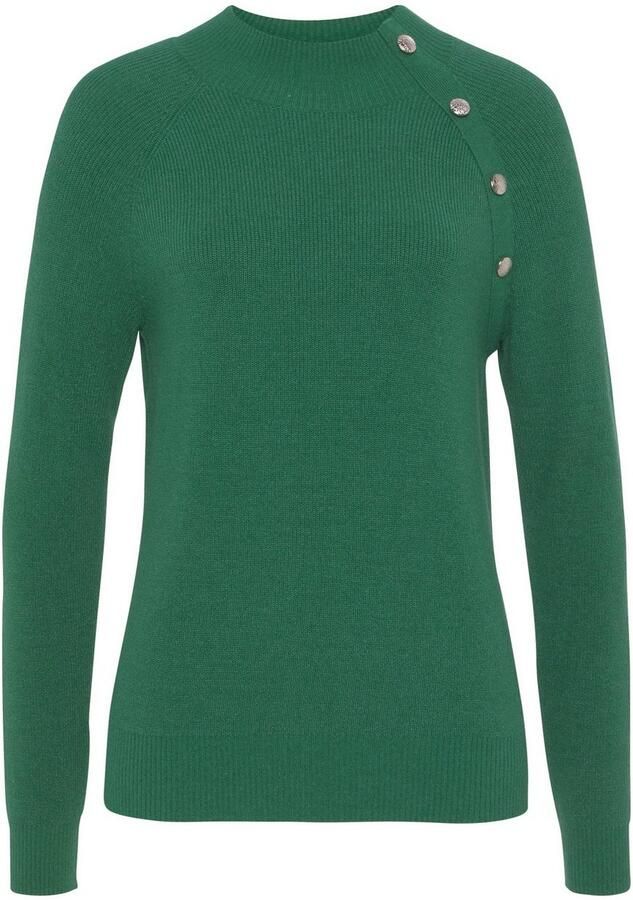 Laura Scott Gebreide trui zacht winterbreisel met knoopdetail en opstaande kraag - Foto 3