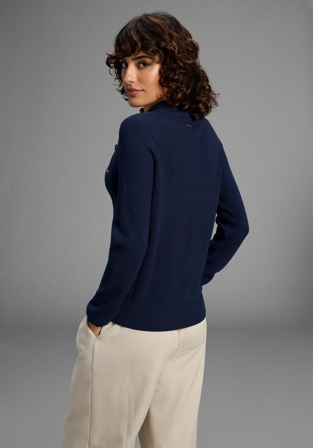 Laura Scott Gebreide trui zacht winterbreisel met knoopdetail en opstaande kraag - Foto 3