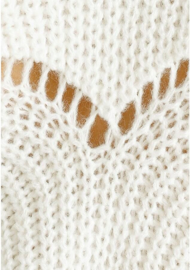 Laura Scott Gebreide trui zachte overgangsbreisel met v-neck en trendy ajourpatroon - Foto 2