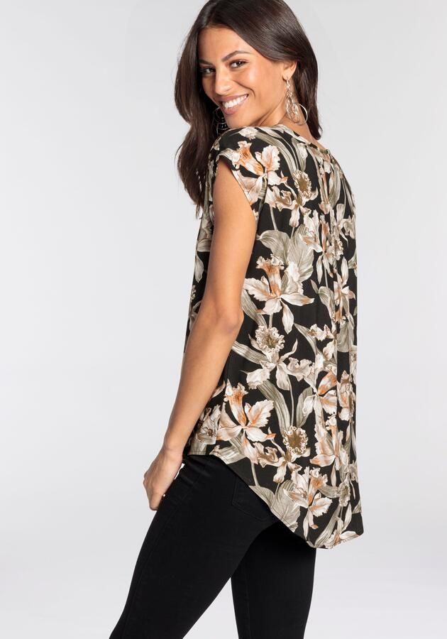 Laura Scott Gedessineerde blouse met een asymmetrische zoom - Foto 7