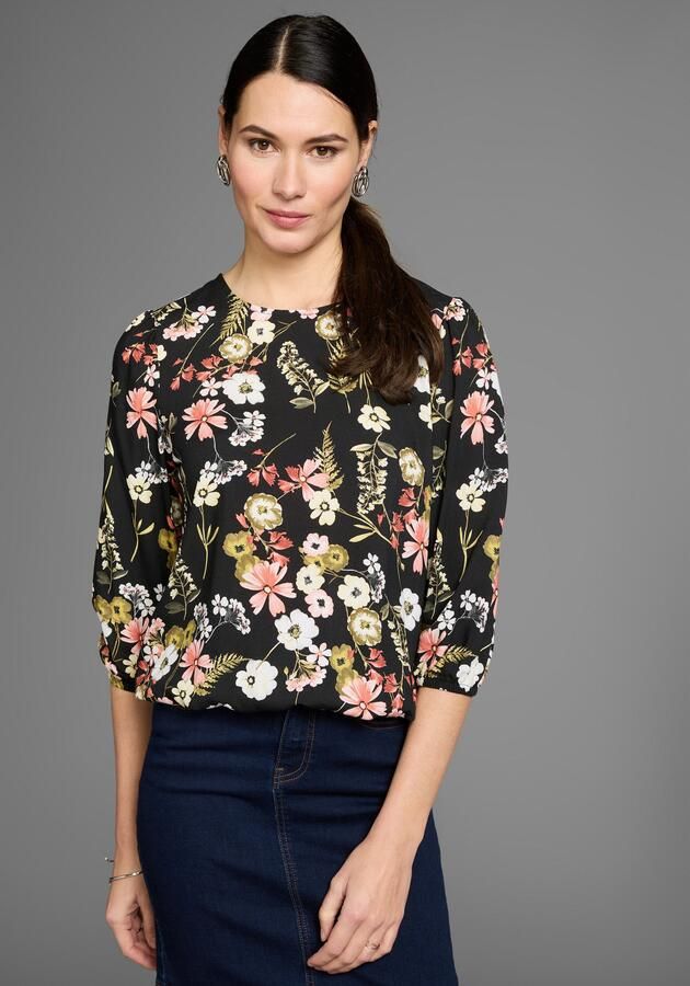 Laura Scott Gedessineerde blouse met elegante bloe print - Foto 7