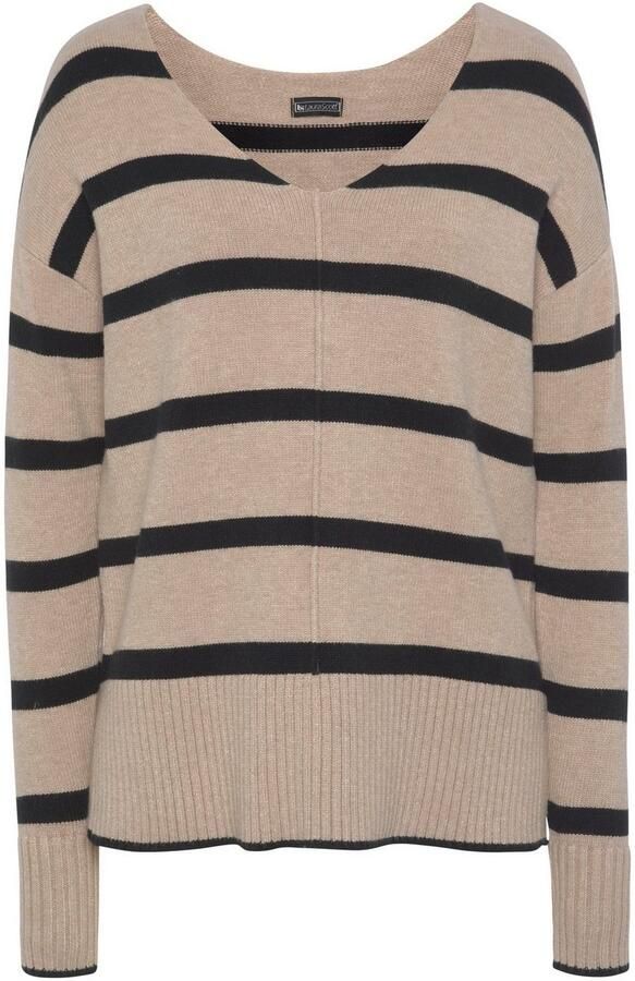 Laura Scott Gestreepte trui zachte overgangsbreisel met v-hals in casual pasvorm - Foto 6