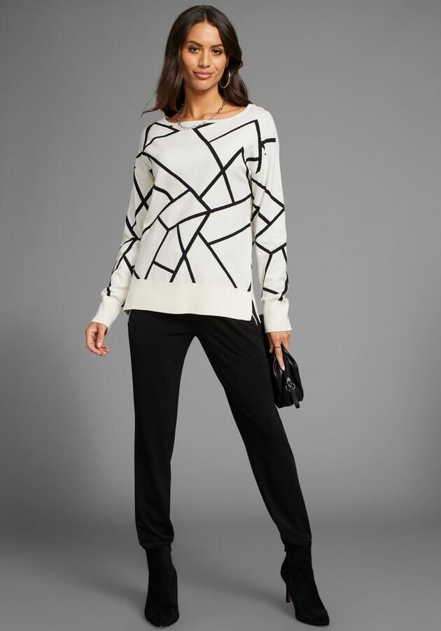 Laura Scott Jacquardtrui met ronde halslijn en modieus patroon - Foto 5