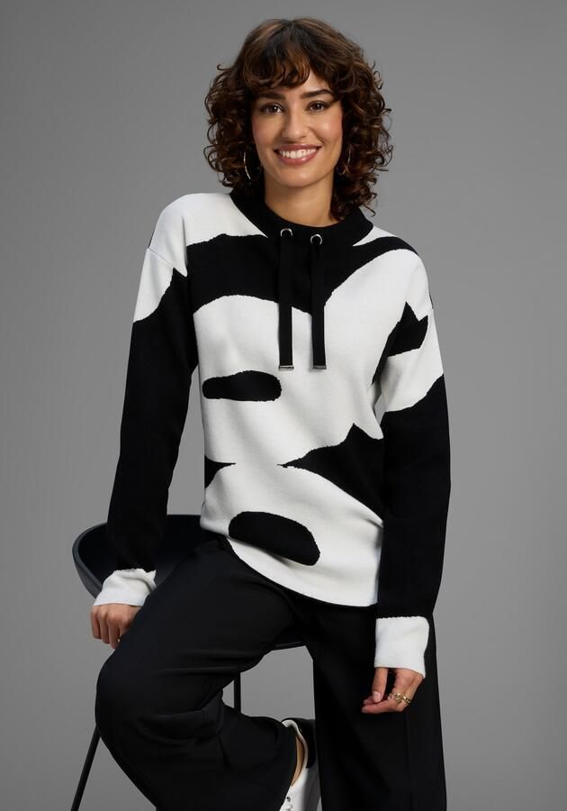 Laura Scott Jacquardtrui zacht winterbreisel met patroon en strikbanden nieuwe collectie - Foto 6