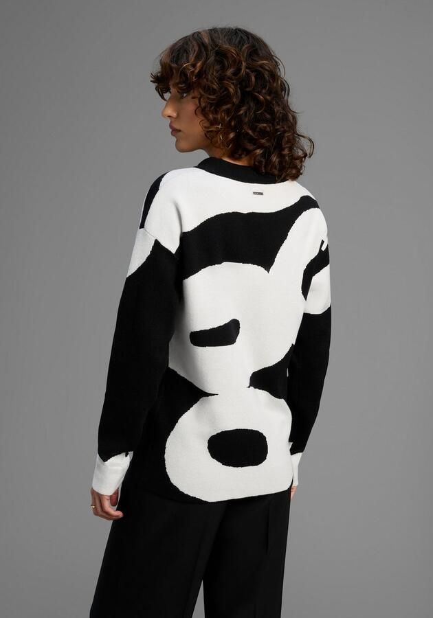 Laura Scott Jacquardtrui zacht winterbreisel met patroon en strikbanden nieuwe collectie - Foto 3