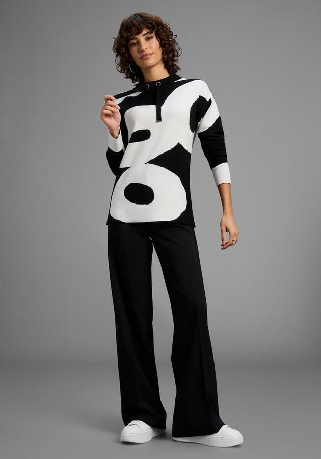 Laura Scott Jacquardtrui zacht winterbreisel met patroon en strikbanden nieuwe collectie - Foto 4