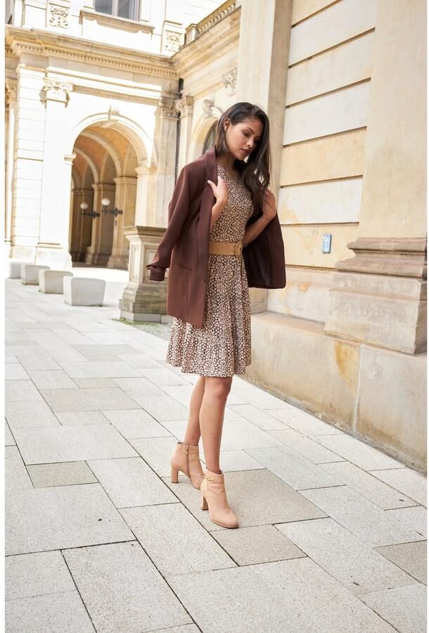 Laura Scott Jerseyjurk feestelijke gelegenheden getailleerde pasvorm met volant-jurkzoom - Foto 6