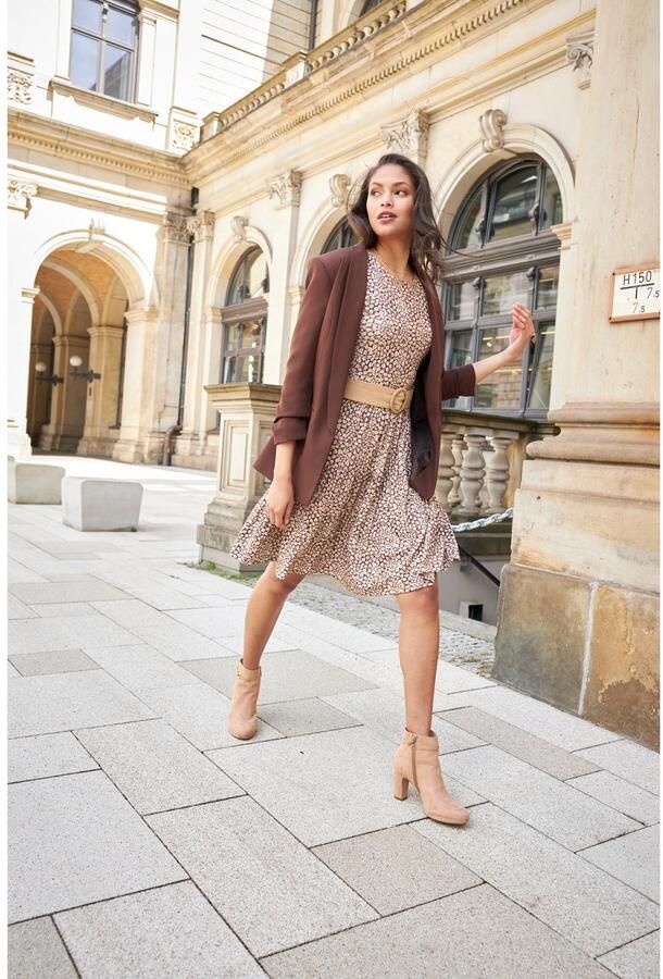 Laura Scott Jerseyjurk feestelijke gelegenheden getailleerde pasvorm met volant-jurkzoom - Foto 7