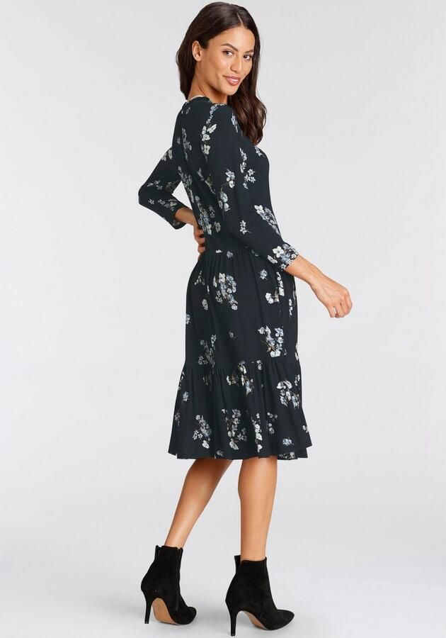 Laura Scott Jerseyjurk met ruches en bloemenpatroon - Foto 4