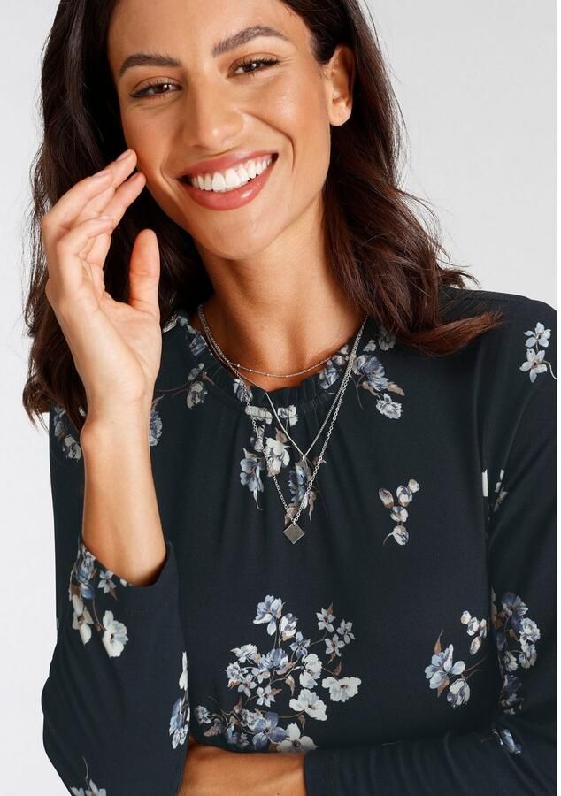 Laura Scott Jerseyjurk met ruches en bloemenpatroon - Foto 2