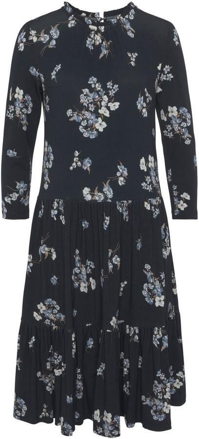 Laura Scott Jerseyjurk met ruches en bloemenpatroon - Foto 6