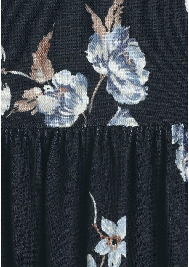 Laura Scott Jerseyjurk met ruches en bloemenpatroon