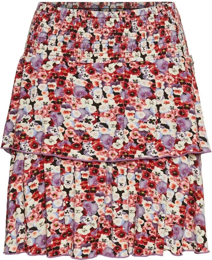 Laura Scott Jerseyrok in trapvorm met zomerse bloe print