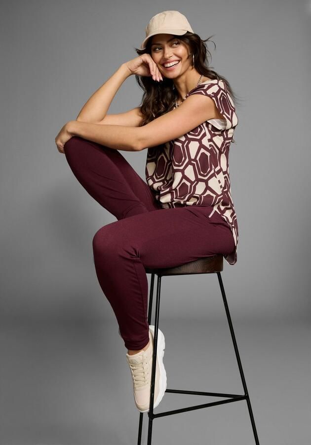 Laura Scott Gedessineerde blouse met een asymmetrische zoom - Foto 4