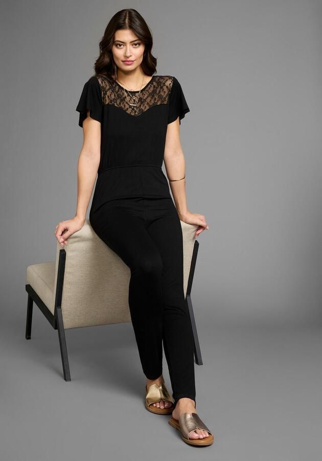 Laura Scott Jumpsuit met kantinzet & comfortabele elastische tailleband - Foto 2