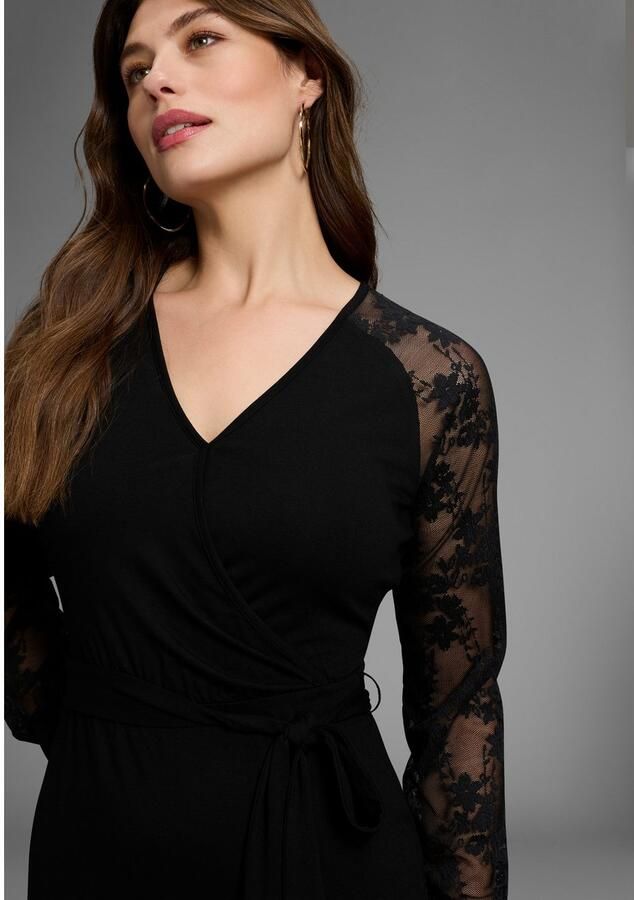 Laura Scott Kanten jurk met mouwen van kant nieuwe collectie