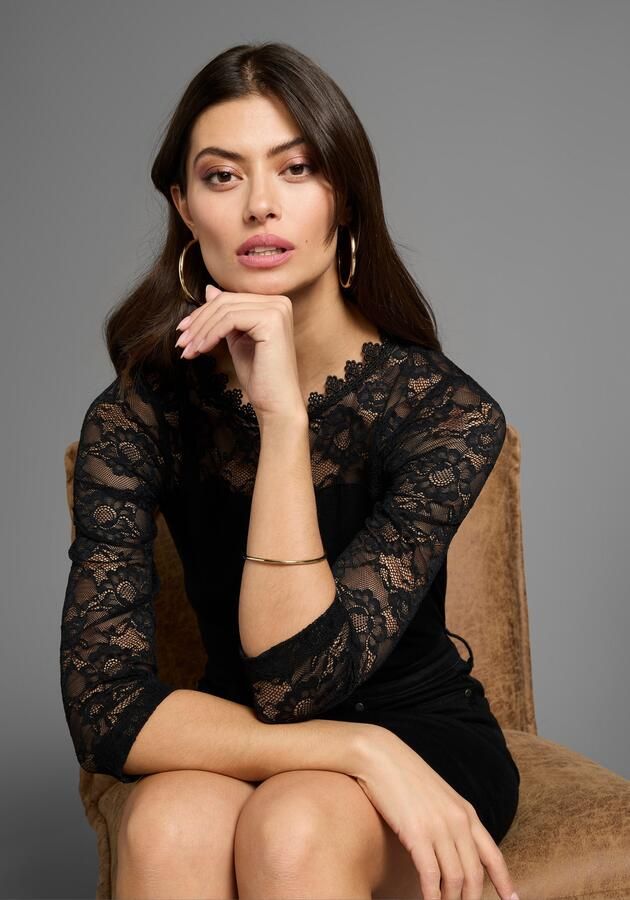 Laura Scott Kanten shirt met 3 4-mouwen - Foto 6