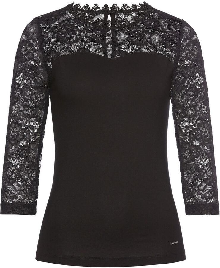 Laura Scott Kanten shirt met 3 4-mouwen