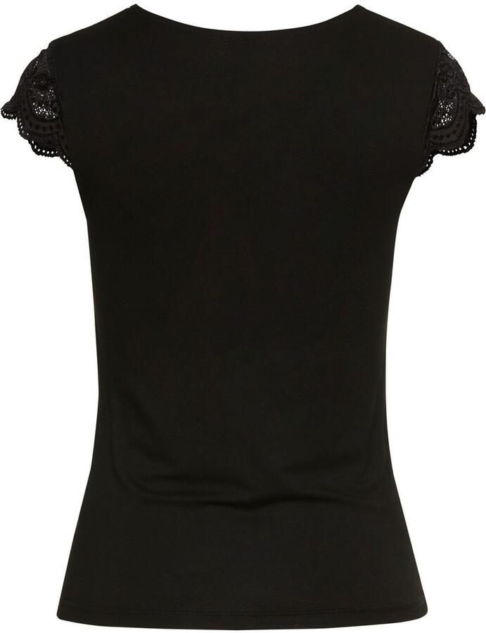 Laura Scott Kanten shirt met aangehechte mouwen en knopen