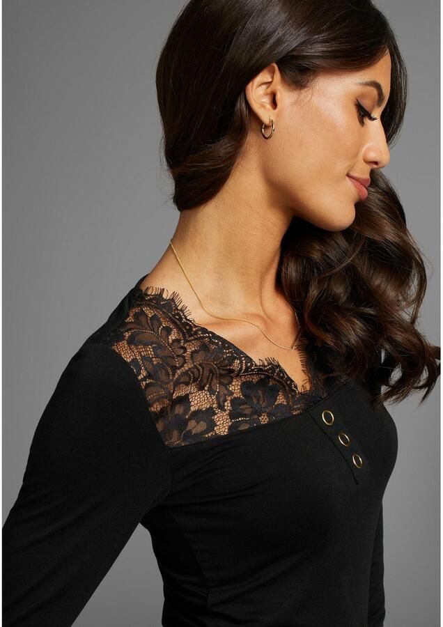 Laura Scott Kanten shirt met mooie sierknopen - Foto 2