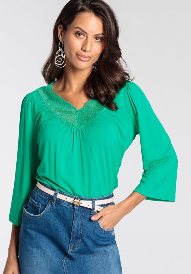 Laura Scott Kanten shirt met v-hals - Foto 6