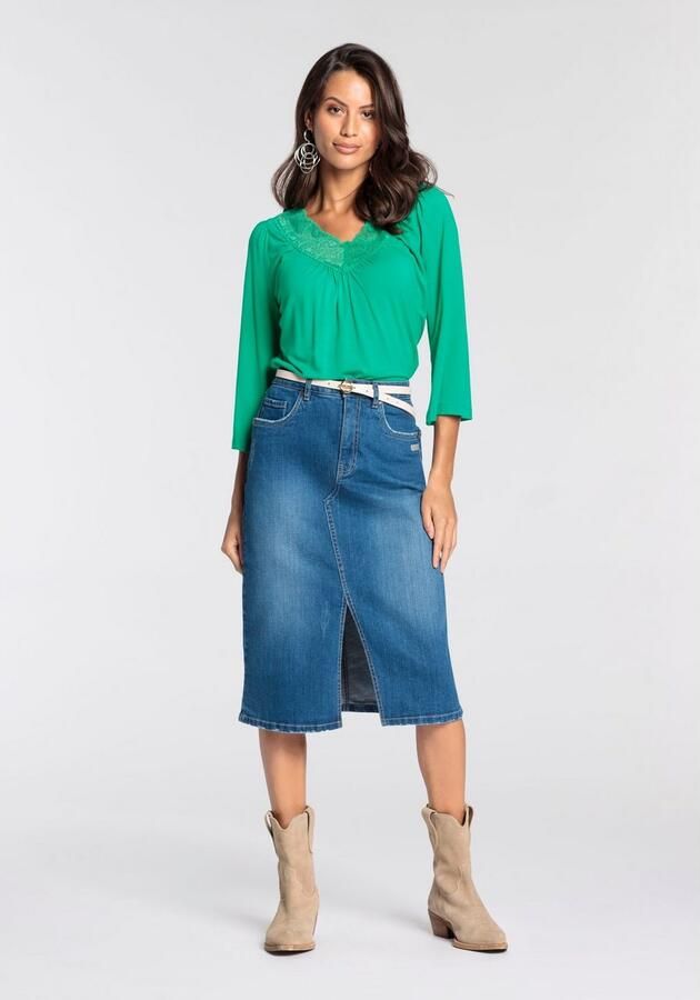 Laura Scott Kanten shirt met v-hals - Foto 5