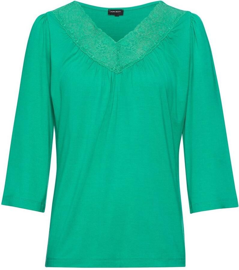 Laura Scott Kanten shirt met v-hals