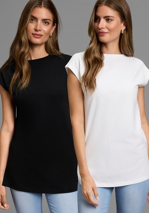 Laura Scott Lang shirt in verlengde vorm nieuwe collectie (set 2-delig) - Foto 8