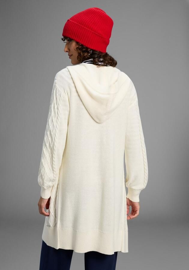 Laura Scott Lang vest Overgangsbreisel met capuchon en kabelbreisel NIEUWE COLLECTIE - Foto 2