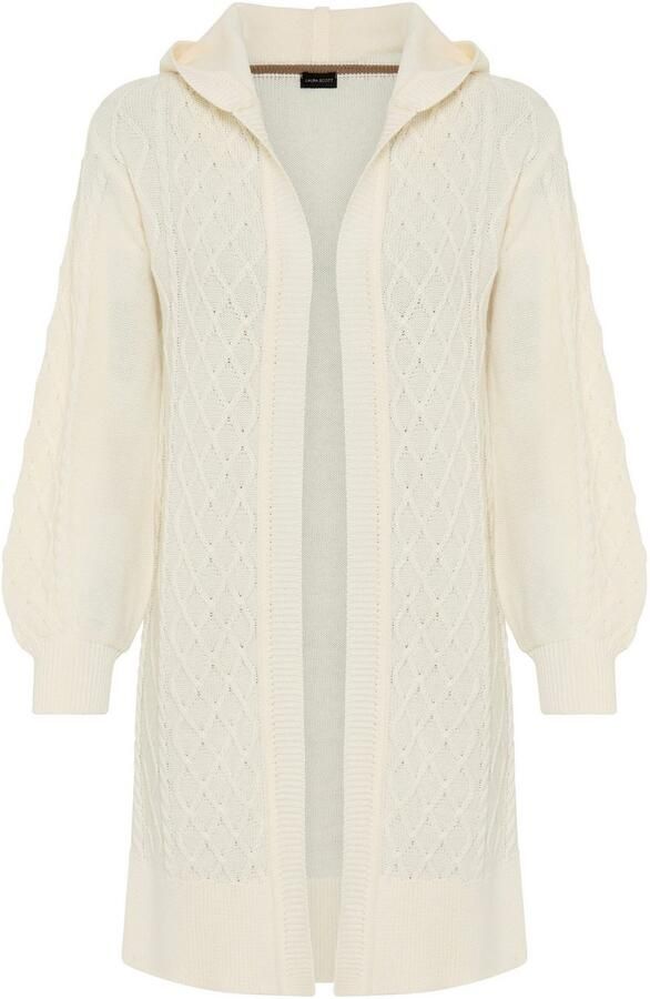 Laura Scott Lang vest Overgangsbreisel met capuchon en kabelbreisel NIEUWE COLLECTIE - Foto 5