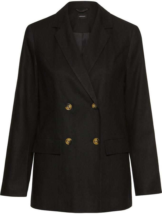 Laura Scott Lange blazer in linnen-look