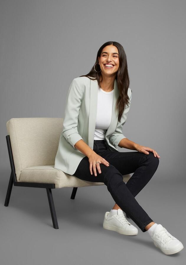 Laura Scott Lange blazer met aangerimpelde mouwen - Foto 3