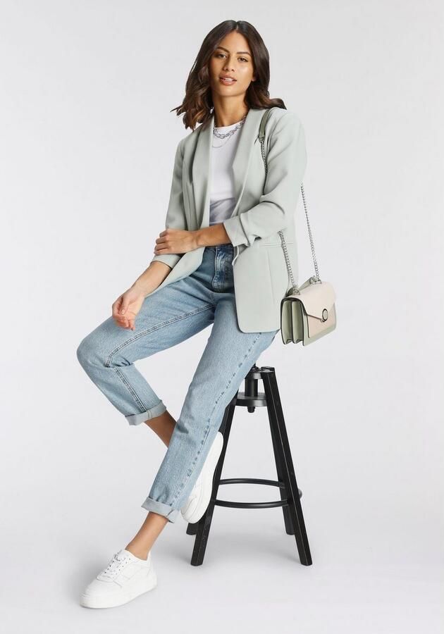 Laura Scott Lange blazer met aangerimpelde mouwen - Foto 6