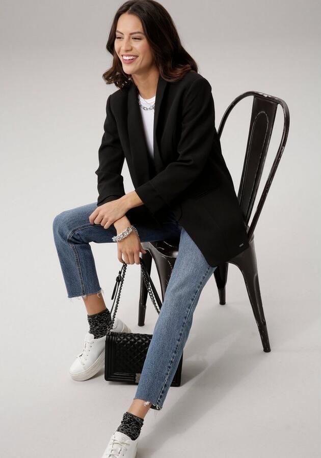 Laura Scott Lange blazer met aangerimpelde mouwen - Foto 6