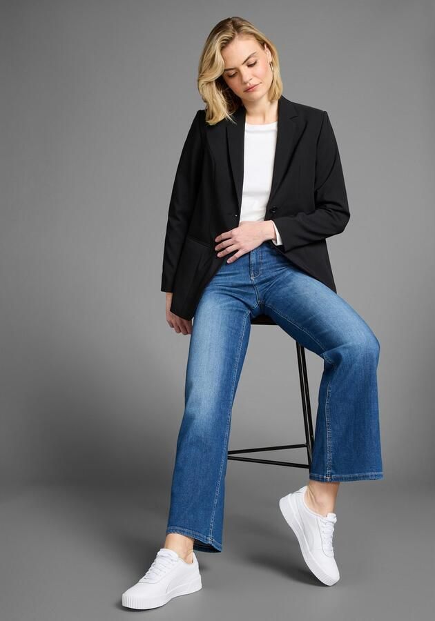 Laura Scott Lange blazer met contrasterend binnenfutter - Foto 5