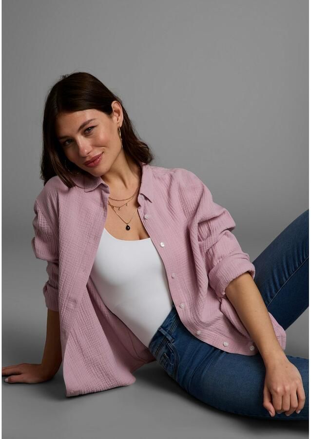 Laura Scott Lange blouse in musselin-kwaliteit